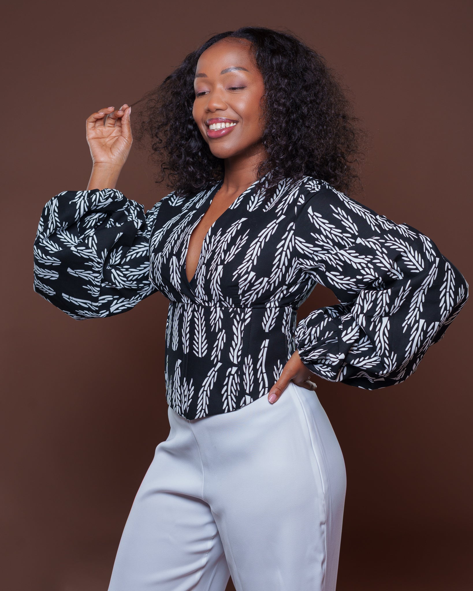 Adire Corset Top In Selene